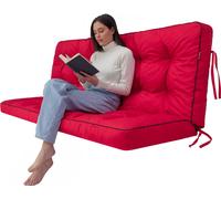 POLA coussin pour balançoire de jardin 120×106×10 cm - imperméable, protégé contre les UV, matelassé, confortable, avec attaches - rouge