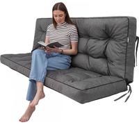 POLA coussin pour balançoire de jardin 140×106×10 cm - imperméable, protégé contre les UV, matelassé, confortable, avec attaches - graphite