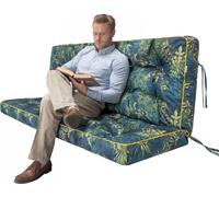 POLA coussin pour balançoire de jardin 180×106×10 cm - imperméable, protégé contre les UV, matelassé, confortable, avec attaches - vert gazon