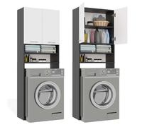 POLA - Meuble de salle de bain au-dessus du lave-linge - Anthracite / Blanc