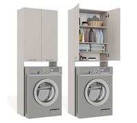 POLA - Meuble de Salle de Bain au-dessus du Lave-linge - Beige - 64 x 30 x 180 cm