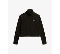 Superdry Polar Fleece Crop Half Zip Sweatshirt Noir M Femme
