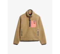 Superdry Sweatshirt Vintage Retro Half Zip Marron L Femme