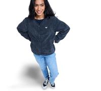 Roxy Gilet boutonné en polaire Iconic Town Phantom Femme Gris Taille M