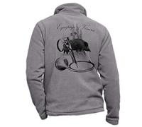 Polaire de Chasse Gris personnalisé avec Un Sanglier, Equipage et vénerie - Affaire de Chasse Taille XL