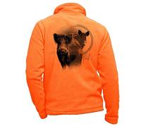 Polaire de Chasse Orange personnalisé avec Un Sanglier - Affaire de Chasse Taille XL
