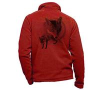 Polaire de chasse rouge personnalisé renard - affaire de chasse taille XL