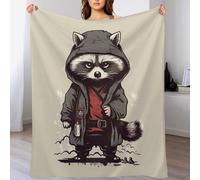 Polaire De Flannel Moelleuse Et Couverture Raton Laveur, Super Confortable, Douce Et Chaude, pour Chambre À Coucher, Canapé, Jardin, Camping (130×180cm)