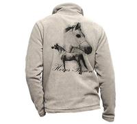 Polaire d'équitation Beige personnalisé avec Un Cheval Blanc - Affaire d'équitation Taille XL