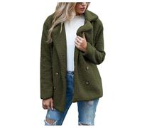 Polaire Femme Boutons Et Elegant Vert foncé Polaires Chaud Running Veste Polaire sans Capuche sans Capuche Boutons Veste Chic Et Elegant Mi Saison Manteau Laine Caban Femme Hiver Vert foncé XXL
