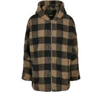 Polaire femme Urban Classics hooded oversized check sherpa Beige XS