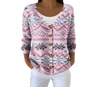 Polaire Fete Rennes Pull de Noel en Laine Femme Deux Personnes Gilet Ridicule Duo Veste D'intérieur Ugly Geek Coton Cardigan Chic Et Elegant Pull de Noel Femme Rose XL
