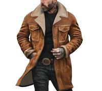 Polaire Froid Saharienne Capuche Softshells Veste de Chasse Homme Aviateur Carreaux Bombers Trois Quart Anorak Jogging,Cadeau, D'interieur Parka Blouson Daim Homme Gingembre XL