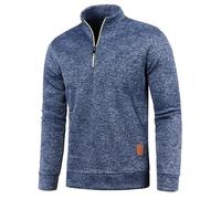 Polaire Pull Homme Hiver 1/4 Zip Sweat Homme Polaire Col Montant Sweatshirts Hiver Chaud Pulls épais Col Roulé Pulls de Travail Veste Manteau Blouson