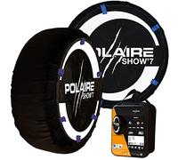 Polaire SHOW 7 - Paire de Chaînes Textiles à Neige Haute Résistance pour Véhicules Utilitaires Légers et 4X4 - Type Chaussette - Silencieuse et Légère - Fournie avec sa Boîte de Transport et Gants
