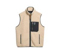 Superdry Gilet polaire Vintage Retro Borg sans manches Beige L Homme