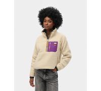 Polaire Superdry Vintage Retro Half Zip blanc crème lilas femme - L