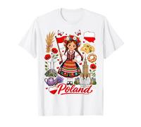Poland Folk Costume Polska Heritage Girls T-Shirt