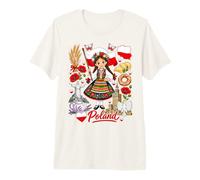 Poland Folk Costume Polska Heritage Girls T-Shirt Haut de Gamme