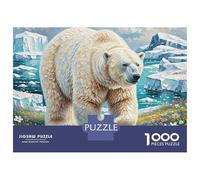 Polar Bear 1000 Pièces Carton Extra-épais Coffret De Puzzles Adorable Pet Anti-Stress Défi Unique Puzzles pour La Décoration Intérieure 70x50cm/1000pcs