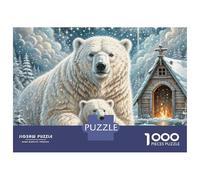 Polar Bear 1000 Pièces Puzzle en Papier Écologique Coffret De Puzzles Adorable Pet Extrêmement Difficile Défi Unique Puzzles pour Adultes Et Enfants 70x50cm/1000pcs