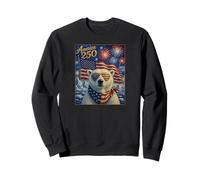 Polar Bear Art America 250 Anniversaire 4 Juillet Drapeau USA Sweatshirt