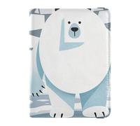 Polar Bear Art Porte-passeport en cuir avec antivol pour femme