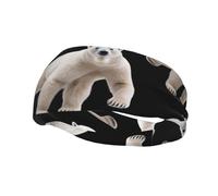 Polar Bear Bandeau élastique pour yoga, sport, fitness, course à pied, basket-ball, sport absorbant la transpiration