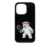 Polar Bear Bandeau Pickleball Player Serious Competition Coque pour iPhone 13 Pro