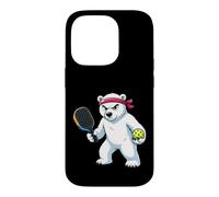 Polar Bear Bandeau Pickleball Player Serious Competition Coque pour iPhone 14 Pro