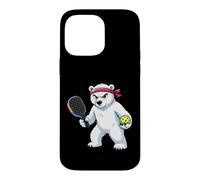 Polar Bear Bandeau Pickleball Player Serious Competition Coque pour iPhone 14 Pro Max