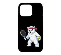 Polar Bear Bandeau Pickleball Player Serious Competition Coque pour iPhone 16 Pro