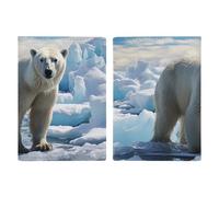 Polar Bear Ice Étui de passeport de voyage avec emplacements pour cartes de crédit et fente d'embarquement pour voyage, carte d'identité familiale (20,3 x 13,7 cm)