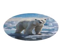 Polar Bear Ice Tapis de bain doux et absorbant antidérapant pour chambre à coucher, salon, décoration d'intérieur - 60 x 60 cm