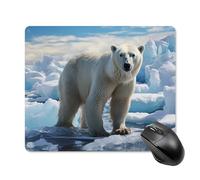 Polar Bear Ice Tapis de souris d'ordinateur portable avec base en caoutchouc antidérapant 18 x 22 cm Tapis de souris ultra fin pour ordinateur portable Accessoires de bureau