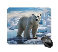 Polar Bear Ice Tapis de souris d'ordinateur portable avec base en caoutchouc antidérapant 25 x 30 cm Tapis de souris ultra fin pour ordinateur portable Accessoires de bureau