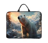 Polar Bear In Winter Sac pour ordinateur portable 14" avec doublure antichoc et design portable, adapté pour un usage professionnel et quotidien.