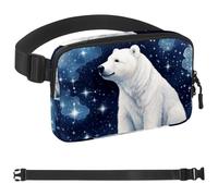 Polar Bear Lies on Cloud-1680 Sac banane de style unisexe : sac banane tendance, sac à bandoulière sport fin et tendance pour jogging, randonnée, randonneur, femme, homme, multicolore, 4 x 23 x 15 cm,