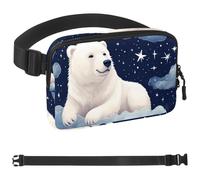 Polar Bear Lies on Clouds-1679 Sac banane pour homme et femme avec sangle réglable, sac banane tendance pour voyage, plein air, course à pied, randonnée, multicolore, multicolore,