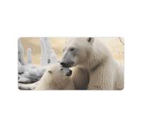 Polar Bear Love Grand tapis de souris de jeu, antidérapant, pour bureau, travail, maison, écriture, 30 x 60 cm