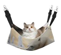 Polar Bear Love Hamac pour chat à suspendre dans une cage - Lit doux pour animal domestique avec sangles réglables et crochets en métal - Lit réversible double face à suspendre - Hamac de couchage