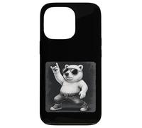 Polar Bear Lunettes de soleil Rock Music Funny Retro Horns Up Coque pour iPhone 13 Pro