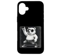 Polar Bear Lunettes de soleil Rock Music Funny Retro Horns Up Coque pour iPhone 16 Plus