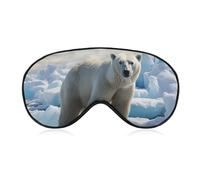 Polar Bear Masque de sommeil avec bande élastique pour les yeux bloquant la lumière, confortable et doux, convient pour les hommes et les femmes, convient pour les voyages et le sommeil