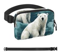 Polar Bear on Ice-1564 Sac banane à bandoulière pour homme et femme, sac de ceinture pour voyage, marche, course, randonnée, cyclisme, multicolore, 4 x 23 x 15 cm, multicolore, 1.5x9.0x5.9in/4x23x15cm