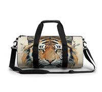 Polar Bear Petit sac de sport de voyage avec compartiment pour homme et femme, Année du Tigre Visage de Tigre, 17.7in/9in/9in
