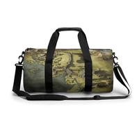Polar Bear Petit sac de sport de voyage avec compartiment pour homme et femme, Carte de la Terre du milieu, 17.7in/9in/9in
