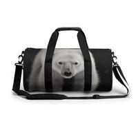 Polar Bear Petit sac de sport de voyage avec compartiment pour homme et femme, ours polaire, 17.7in/9in/9in