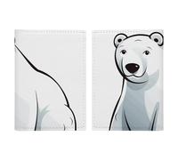 Polar Bear - Porte-passeport de voyage avec emplacements pour cartes de crédit et fente d'embarquement pour voyage, carte d'identité familiale (20,3 x 13,7 cm)