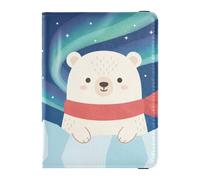 Polar Bear Portefeuille de voyage en cuir avec porte-passeport antivol pour homme